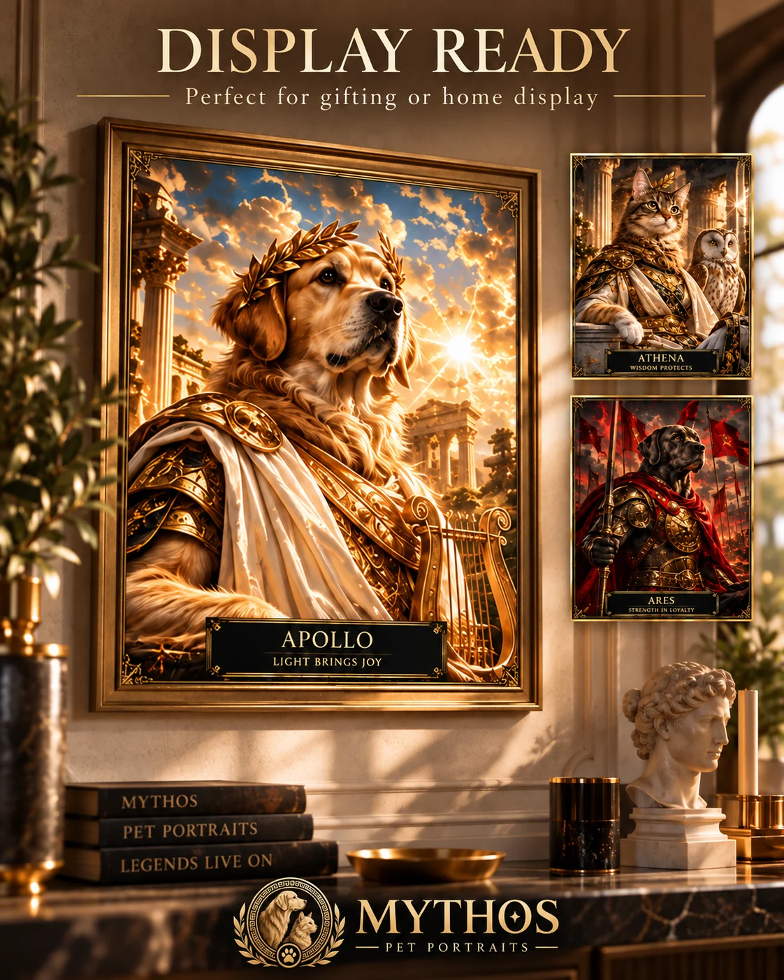MYTHOS artwork displayed in a home